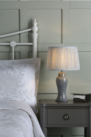 Där Lighting Laura Ashley Regina Small Table Lamp Grey And Polished Chrome Base Only