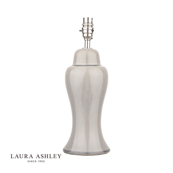 Där Lighting Laura Ashley Regina Small Table Lamp Pale Slate Grey Polished Chrome Base Only