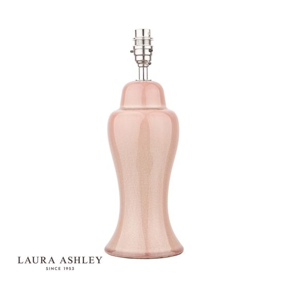 Där Lighting Laura Ashley Regina Small Table Lamp Pink Blush Polished Chrome Base Only