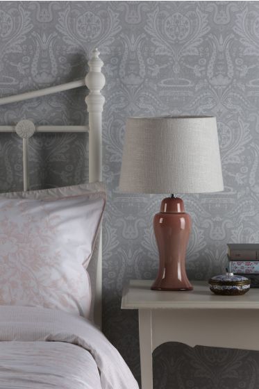 Där Lighting Laura Ashley Regina Small Table Lamp Pink Crackle Glaze And Polished Chrome Base Only