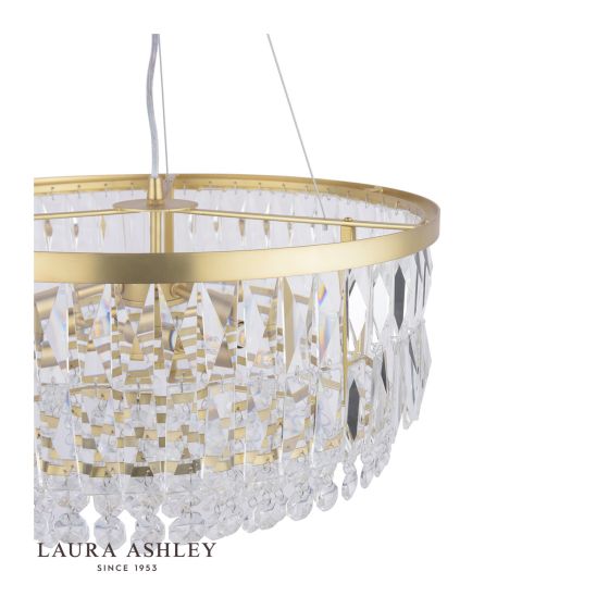 Där Lighting Laura Ashley Rhosill 4 Light Pendant Glass & Antique Brass