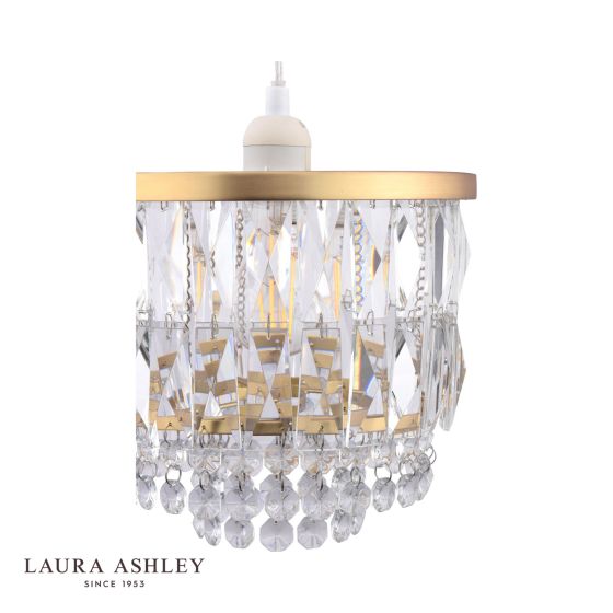 Där Lighting Laura Ashley Rhosill Easy Fit Pendant Crystal And Antique Brass