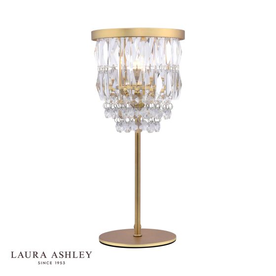 där lighting Laura Ashley Rhosill Table Lamp Crystal and Antique Brass