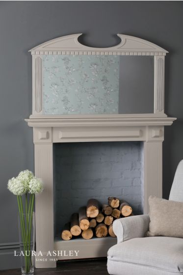 Där Lighting Laura Ashley Rossett Over Mantle Mirror Grey 70 X 120cm