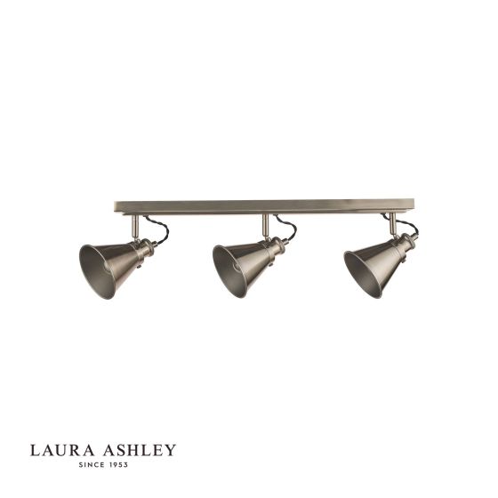 Där Lighting Laura Ashley Rufus 3 Light Bar Spotlight Industrial Nickel