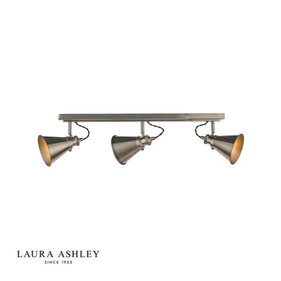 Där Lighting Laura Ashley Rufus 3 Light Bar Spotlight Industrial Nickel