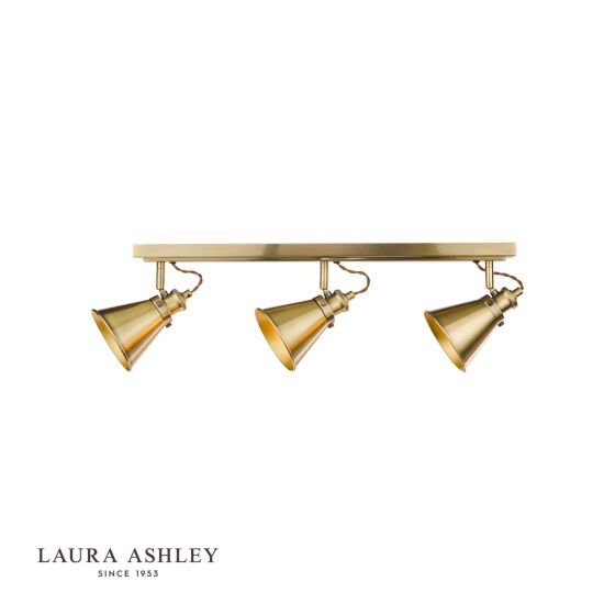 Där Lighting Laura Ashley Rufus 3lt Bar Spotlight Antique Brass