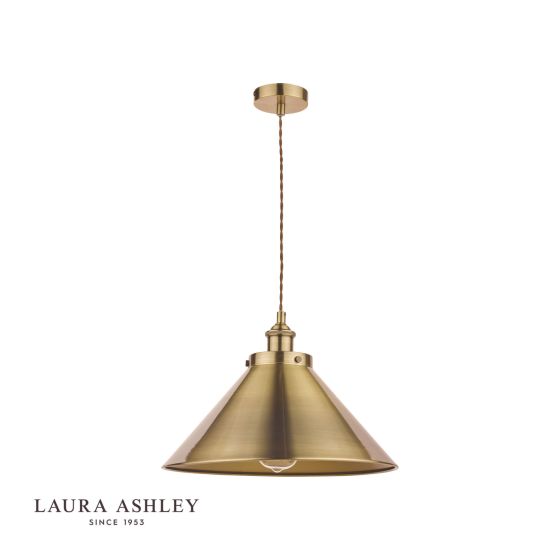 Där Lighting Laura Ashley Rufus Pendant Antique Brass