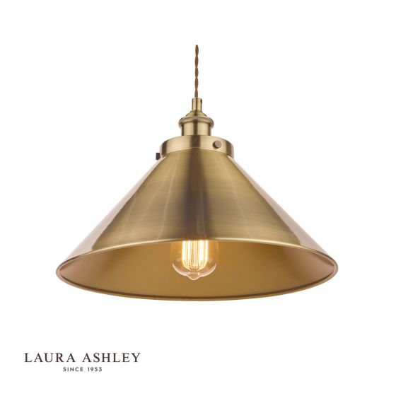 Där Lighting Laura Ashley Rufus Pendant Antique Brass