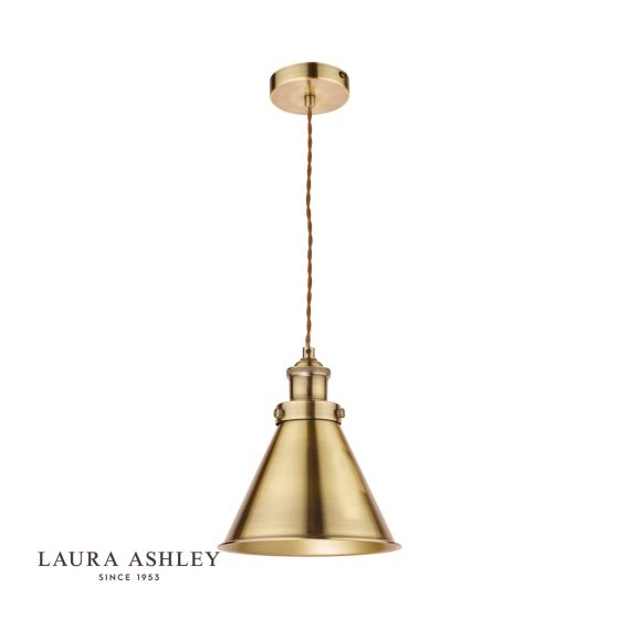 Där Lighting Laura Ashley Rufus Pendant Antique Brass