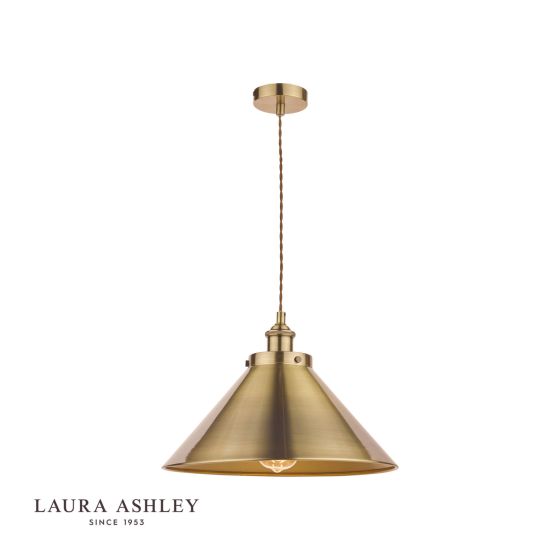 där lighting Laura Ashley Rufus Pendant Antique Brass