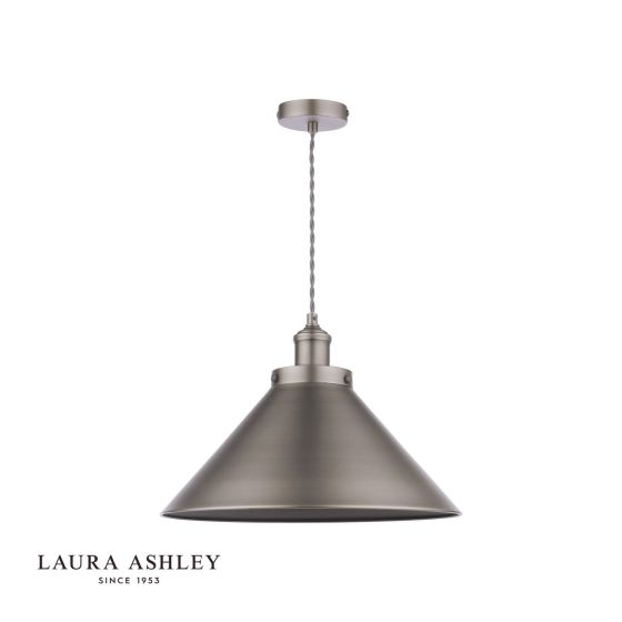 Där Lighting Laura Ashley Rufus Pendant Industrial Nickel