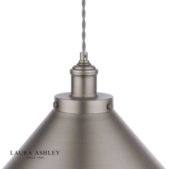 Där Lighting Laura Ashley Rufus Pendant Industrial Nickel