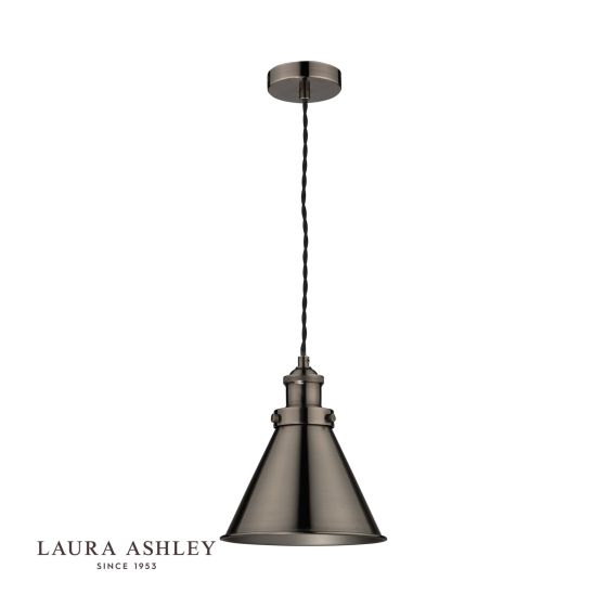 Där Lighting Laura Ashley Rufus Pendant Industrial Nickel