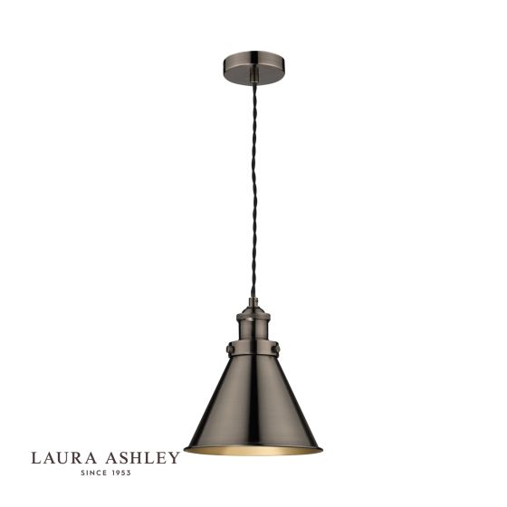 där lighting Laura Ashley Rufus Pendant Industrial Nickel