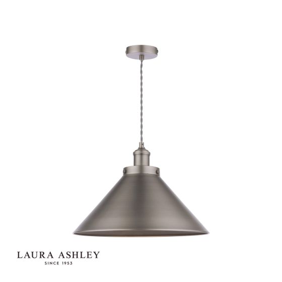 där lighting Laura Ashley Rufus Pendant Industrial Nickel