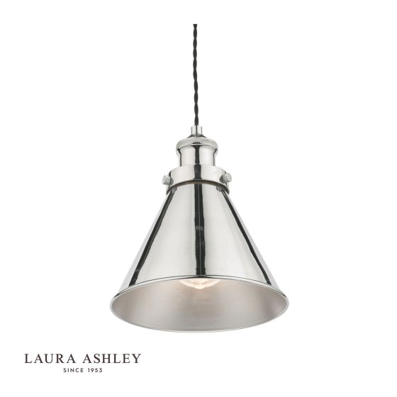 Där Lighting Laura Ashley Rufus Pendant Polished Chrome