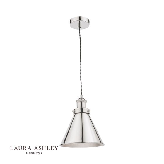 där lighting Laura Ashley Rufus Pendant Polished Chrome