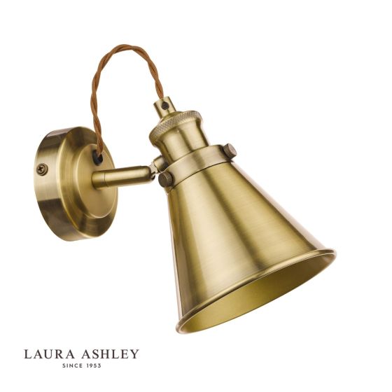 Där Lighting Laura Ashley Rufus Single Spotlight Antique Brass