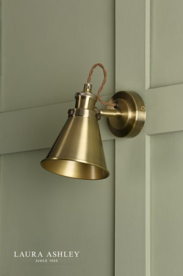 Där Lighting Laura Ashley Rufus Single Spotlight Antique Brass