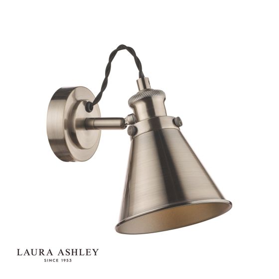 Där Lighting Laura Ashley Rufus Single Spotlight Industrial Nickel