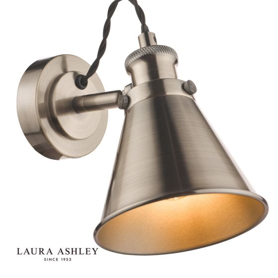 Där Lighting Laura Ashley Rufus Single Spotlight Industrial Nickel