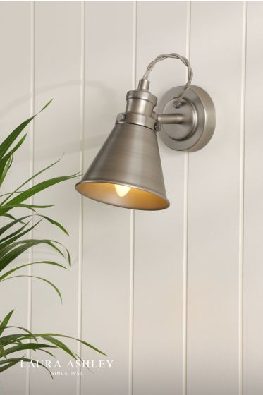 Där Lighting Laura Ashley Rufus Single Spotlight Industrial Nickel