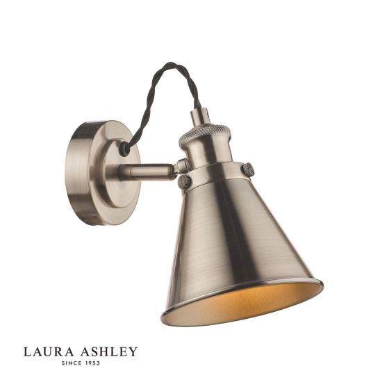 där lighting Laura Ashley Rufus Single Spotlight Industrial Nickel