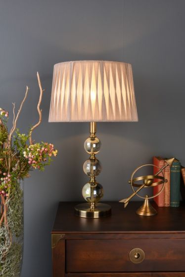 Där Lighting Laura Ashley Selby Grande Table Lamp Amber Glass And Antique Brass Base Only