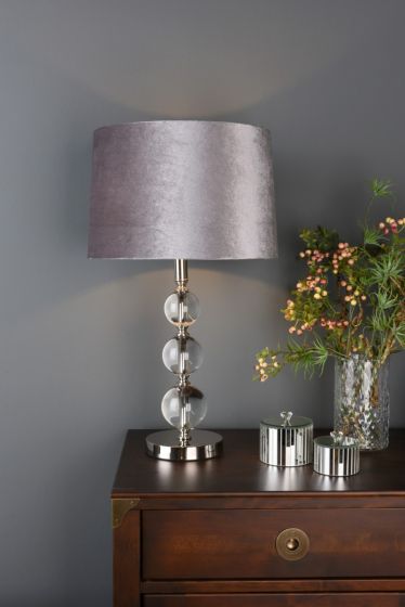 Där Lighting Laura Ashley Selby Grande Table Lamp Glass And Polished Nickel Base Only