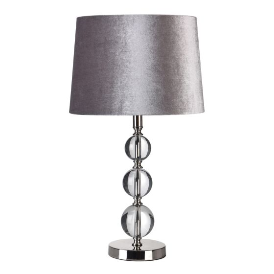 där lighting Laura Ashley Selby Grande Table Lamp Glass and Polished Nickel Base Only