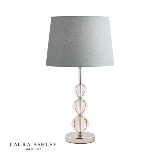 Där Lighting Laura Ashley Selby Large Table Lamp Glass And Polished Nickel Base Only