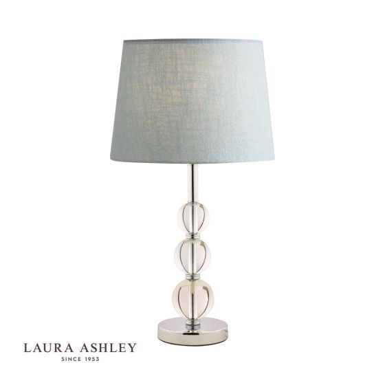 Där Lighting Laura Ashley Selby Large Table Lamp Glass And Polished Nickel Base Only