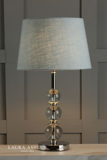 Där Lighting Laura Ashley Selby Large Table Lamp Glass And Polished Nickel Base Only