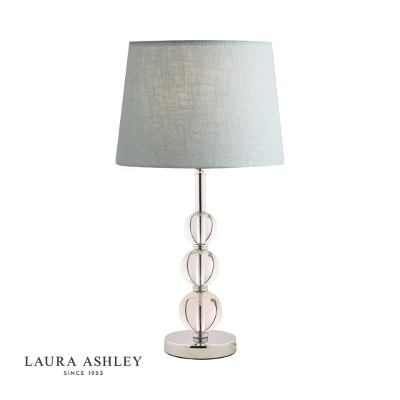där lighting Laura Ashley Selby Large Table Lamp Glass and Polished Nickel Base Only
