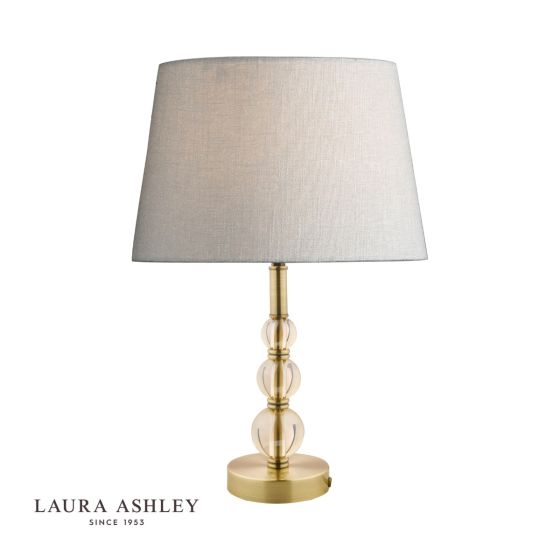 Där Lighting Laura Ashley Selby Small Table Lamp Antique Brass And Amber Glass Base Only