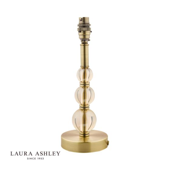 Där Lighting Laura Ashley Selby Small Table Lamp Antique Brass And Amber Glass Base Only