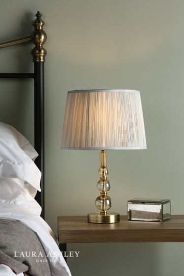 Där Lighting Laura Ashley Selby Small Table Lamp Antique Brass And Amber Glass Base Only