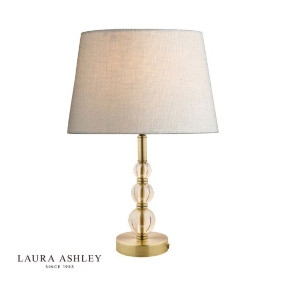där lighting Laura Ashley Selby Small Table Lamp Antique Brass and Amber Glass Base Only