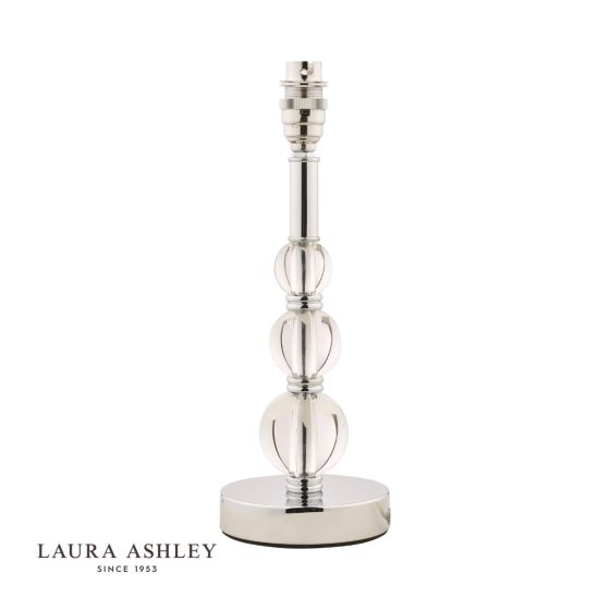 Där Lighting Laura Ashley Selby Small Table Lamp Glass And Polished Nickel Base Only