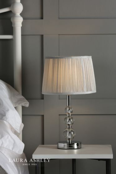 Där Lighting Laura Ashley Selby Small Table Lamp Glass And Polished Nickel Base Only