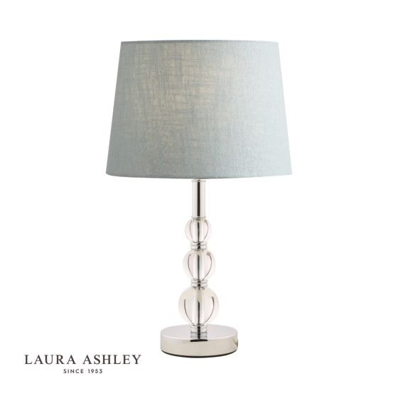 där lighting Laura Ashley Selby Small Table Lamp Glass and Polished Nickel Base Only