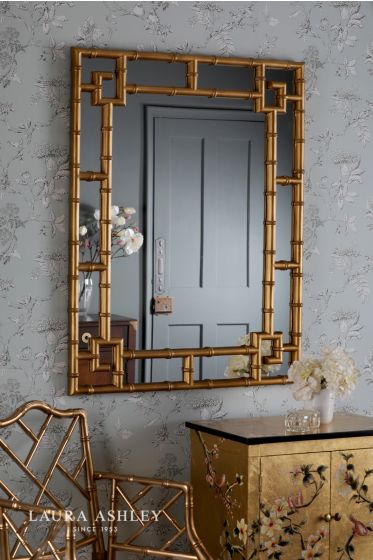 Där Lighting Laura Ashley Shawford Rectangle Mirror Gold Mirror 107 X 81cm