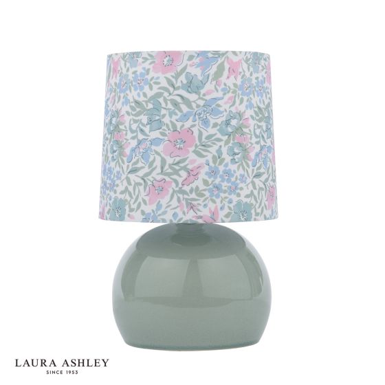 Där Lighting Laura Ashley Sherston Table Lamp Blue Crackle Glaze With Shade