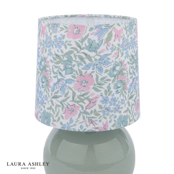 Där Lighting Laura Ashley Sherston Table Lamp Blue Crackle Glaze With Shade