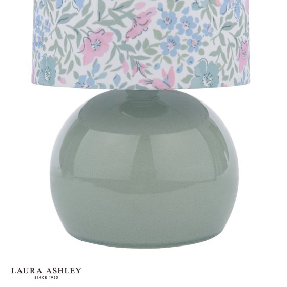 Där Lighting Laura Ashley Sherston Table Lamp Blue Crackle Glaze With Shade