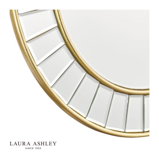 Där Lighting Laura Ashley Small Clemence Round Mirror Gold Leaf 50cm