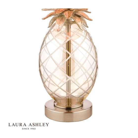 Där Lighting Laura Ashley Small Pineapple Table Lamp Champagne Cut Glass With Shade