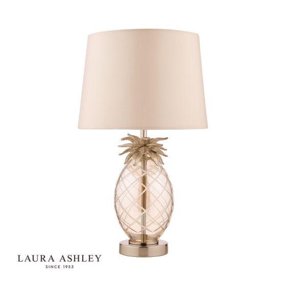 där lighting Laura Ashley Small Pineapple Table Lamp Champagne Cut Glass With Shade
