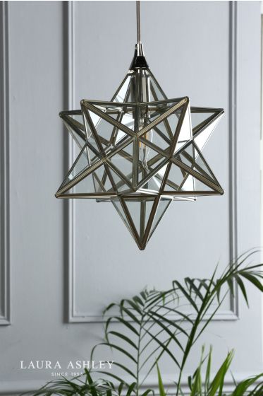 Där Lighting Laura Ashley Small Star Pendant Polished Silver Glass